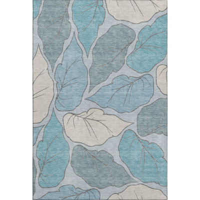 Premium Machine Washable Mayfield AMF2348 Botanical Rug