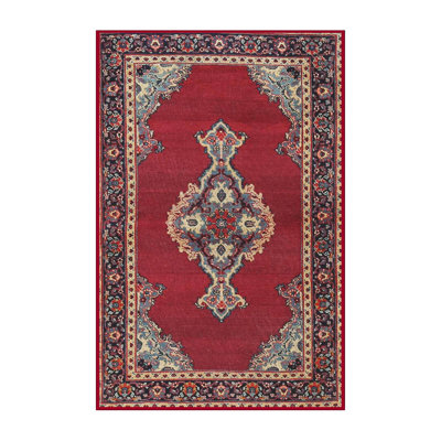 Tapis traditionnel rouge / noir