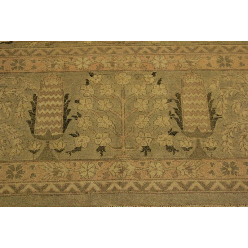 Tapis beige en laine noué à la main à motif oriental 9 pi x 11 pi 6 po Roby