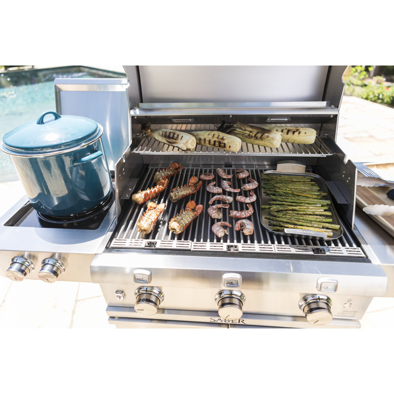 Saber 3-Burner Propane Gas Grill with Cabinet