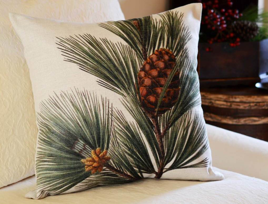  Pine Bough Pillow Cover Golden Hill Studio