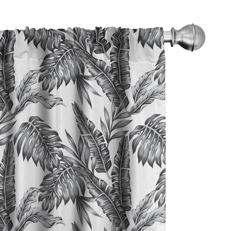 Jungle Window Curtains Semi-Sheer Rod Pocket Sliding Panel, 28" x 95"