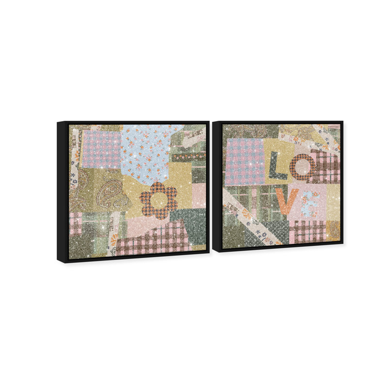 Retro Scarf Set Set by Oliver Gal, 34"H x 34"W, Black Floater Frame