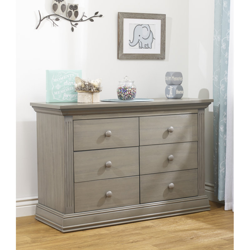 Commode double 6 tiroirs Paxton, Gris