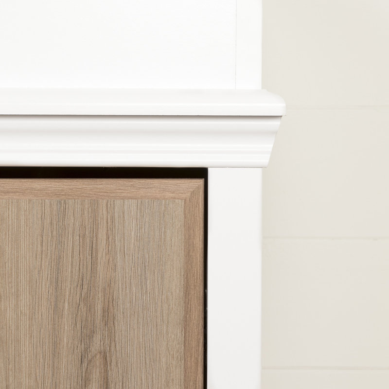White and Rustic Oak Changing Table with Drawers