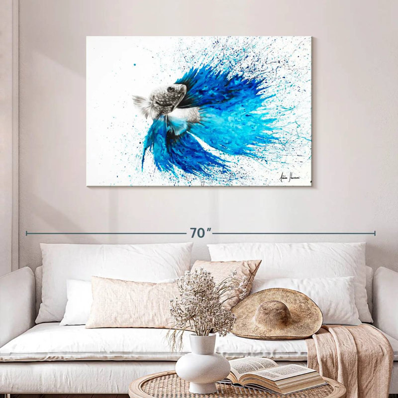 Brampt Phthalo Fish Tail, 30" H x 45" W