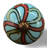 Set of Twelve Turquoise And Red Geometric Ceramic Drawer Pull Knobs