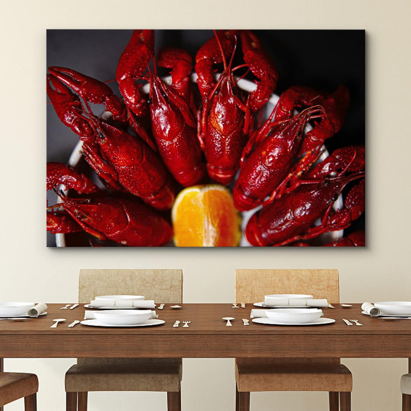 Rouge vif de la Louisiane, créole, homard, ébullition, nourriture et cuisson, photographie de cuisine, décoration murale rustique