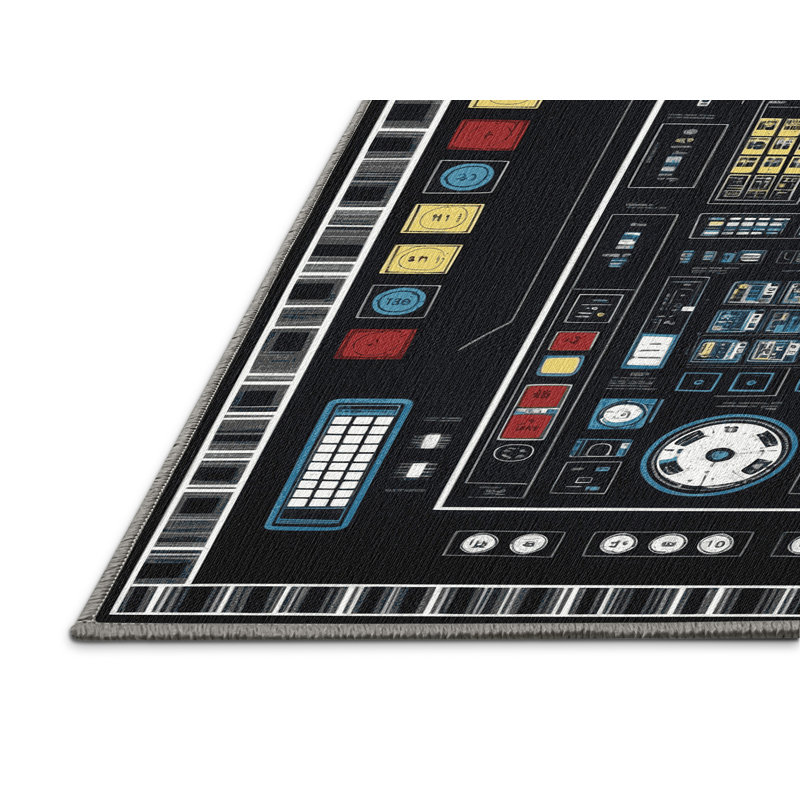 Tapis gris lavable à la machine, Rond 5 pi