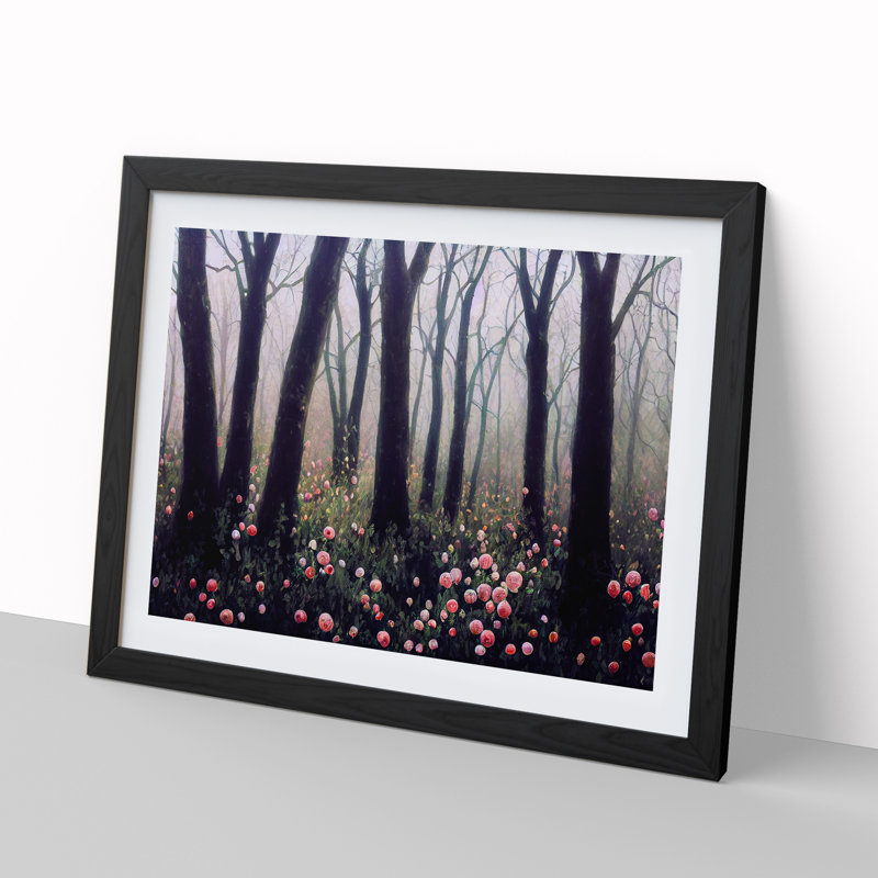 Iconic Spring Forest - Single Picture Frame Print, Black, 25cm H x 34cm W x 2cm D
