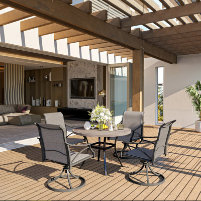 Blaza Round 4 - Person 41.73" Long Dining Set