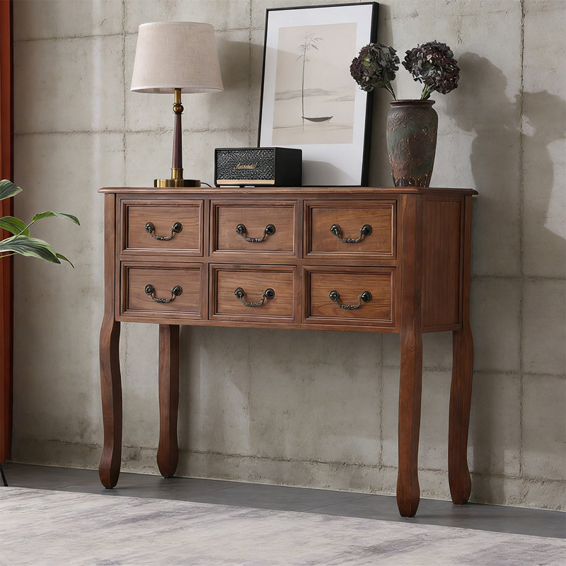 Console américaine à plusieurs tiroirs, 32,28 po H x 39,37 po L x 12,6 po P, Brun