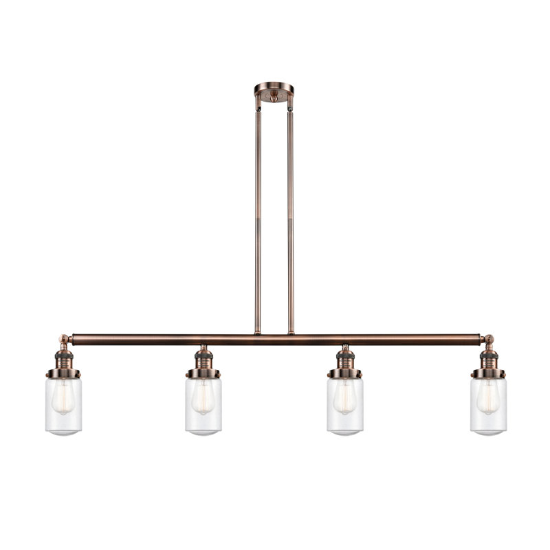Luminaire suspendu linéaire à 4 lumières pour îlot de cuisine Saroyan, Ampoule non incluse, Grainé, Chrome poli