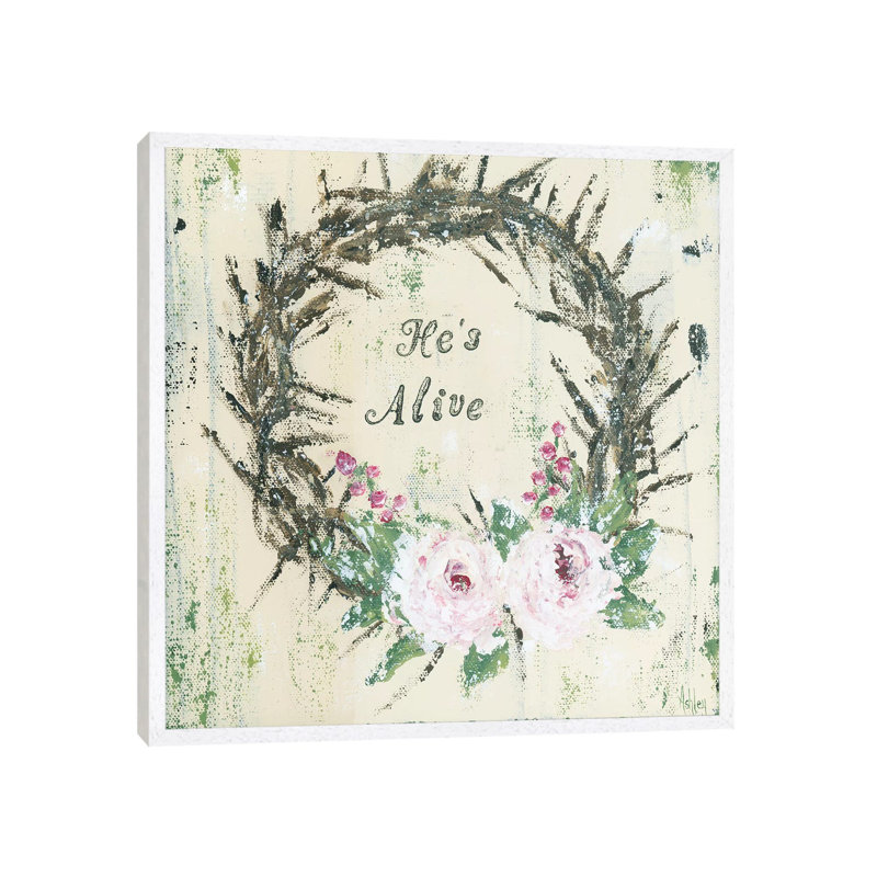 He's Alive by Ashley Bradley - Print on Canvas, 93.98 cm H x 93.98 cm W, White Framed