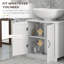 Meuble-lavabo de salle de bain, meuble-lavabo piédestal avec tablette réglable,