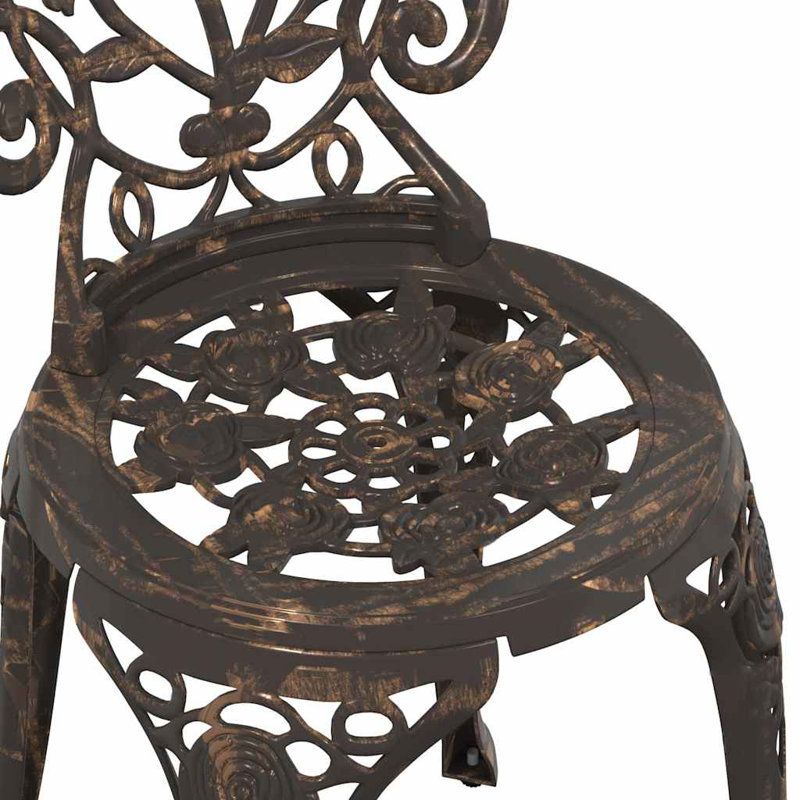 Vidaxl Garden Bistro Set 3 Pcs Aluminium, Bronze
