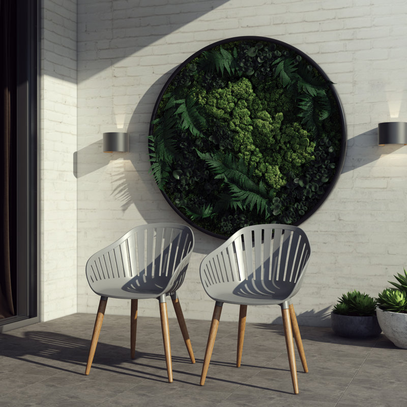 Fauteuil de patio empilable en eucalyptus Frey, Brun foncé