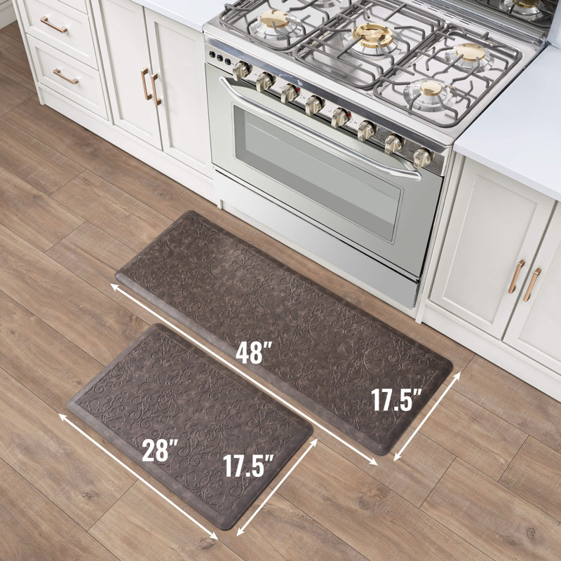 Embossed Soothing Comfort Anti-Fatigue Mat Set, Brown