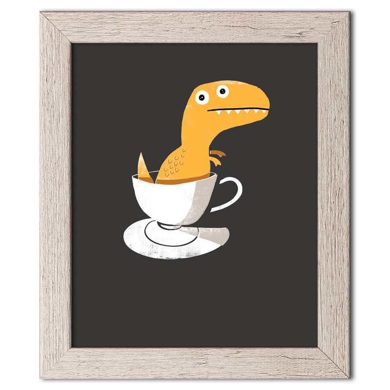 « tea rex », impression, Papier encadré patiné, H 14 po x l 11 po x P 0,75 po