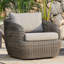 Ensemble de fauteuil demi-tonneau et repose-pieds en osier PE pivotant Cambelle-25709020-25709011