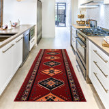 Runner Nederland Southwestern Tufted Burgundy Area Rug
