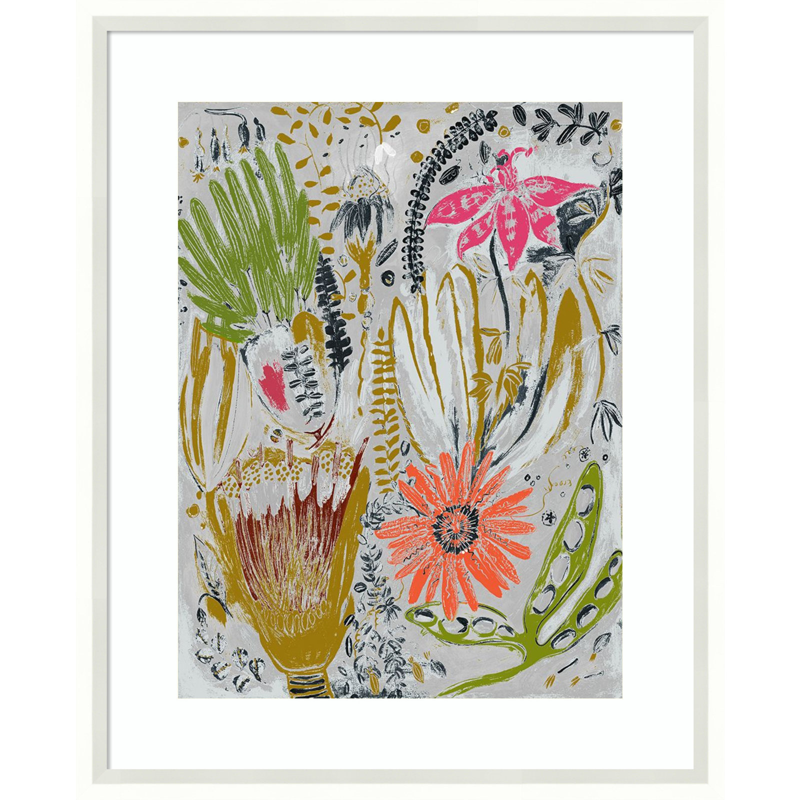 Tropical Blooms by Maya Woods, White, 17" W x 21" H