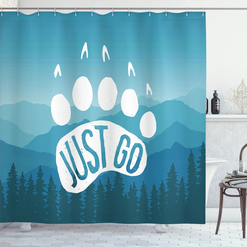 Mears Floral Shower Curtain with Hooks Included, 69" W x 84" L