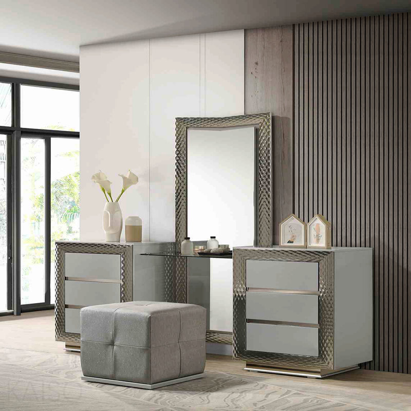Ensemble de meuble-lavabo 1 pièce avec base de tabouret Glam Style