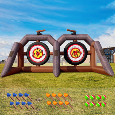 Inflatable Axe Throwing & Ball Toss Target – Dart Board Game for Backyard, School, Team, Birthday Parties, Indoor & Outdoor Events