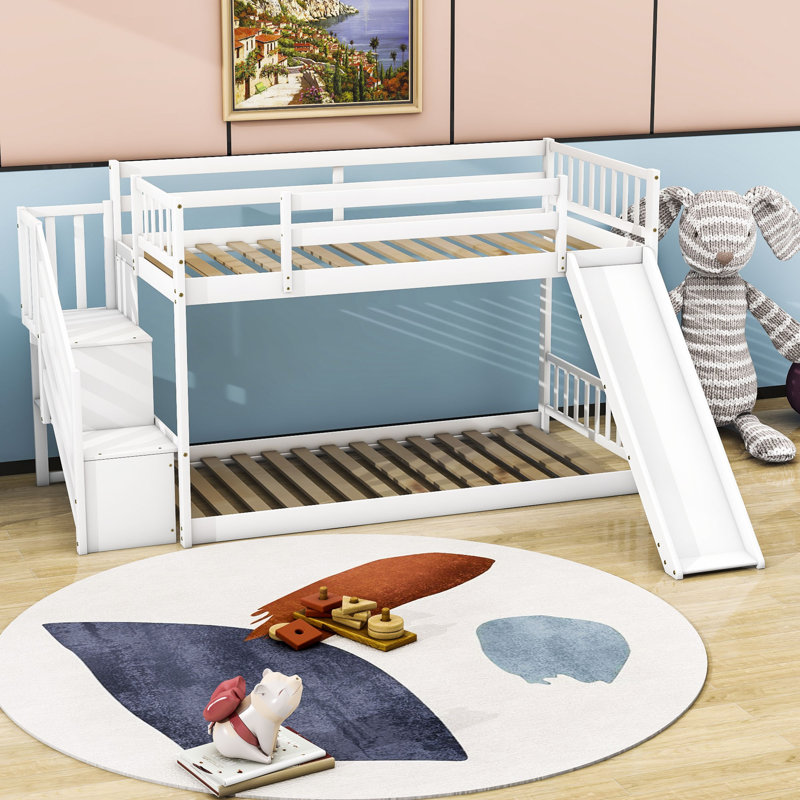 Erynne Kids Twin Over Twin Bunk Bed, White