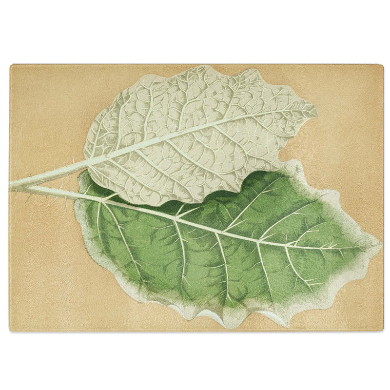 Tempered Glass Nightshade Leaves by Benjamin Fawcett Chopping Board, 39 cm W x 28.5 cm L