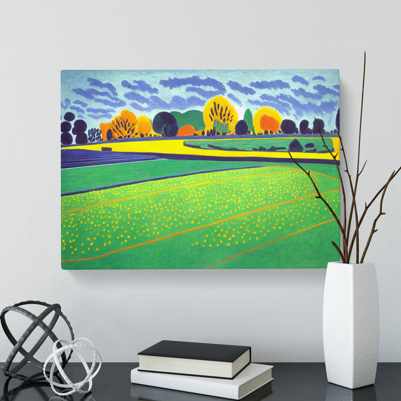 Meadow Painting - Wrapped Canvas Print, 40cm H x 60cm W x 3cm D