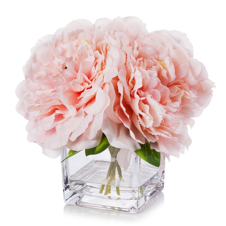 Silk Peonies Floral Arrangements in Vase