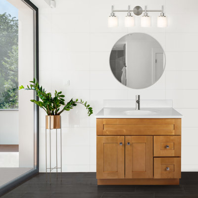 Brookings 37 Inch Bathroom Vanity with Top, Ready to Assemble, Painted Sherwin Williams® Gray – Design House, 597807