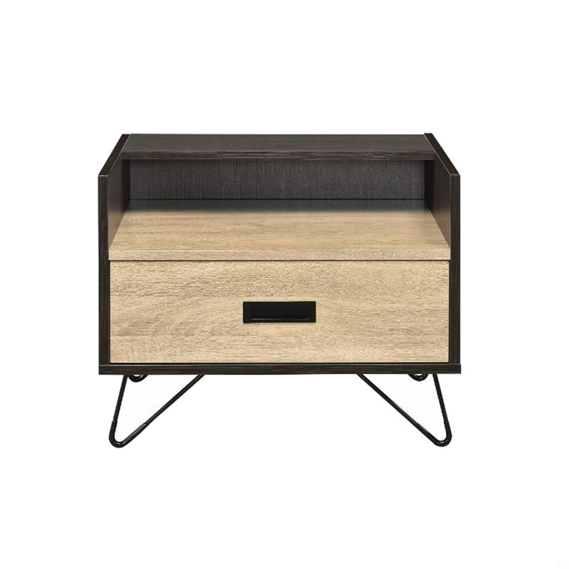 One Drawer Nightstand With Open Compartment