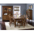 Yvette Rectangular Leg Dining Table w/ 6 Brown Sheaf Back Side Chairs