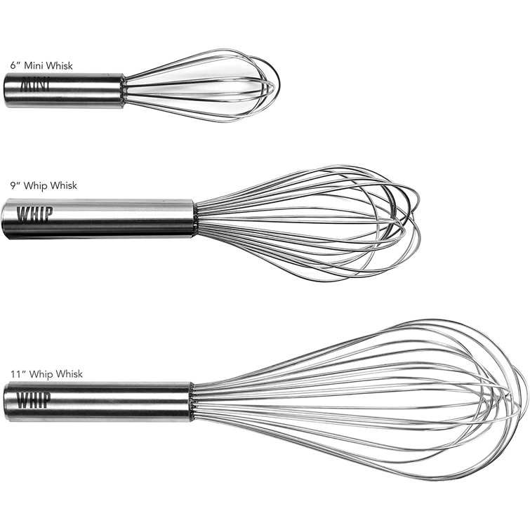 Whip up your favorite treat with the stainless steel 9 and 11 whip whisk  set from Tovolo. The set includes a whisk for a variety of tasks…