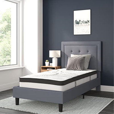 Aluino Tufted Platform Bed with 10in. Pocket Spring Mattress