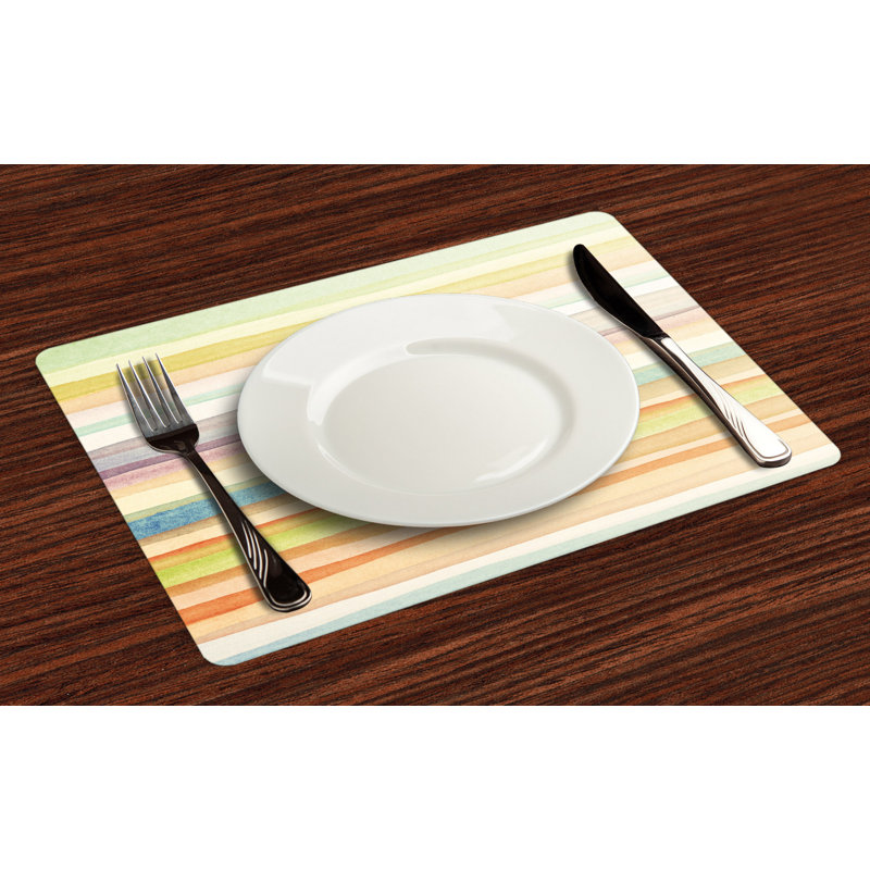 Polyester Striped Rectangle Placemat