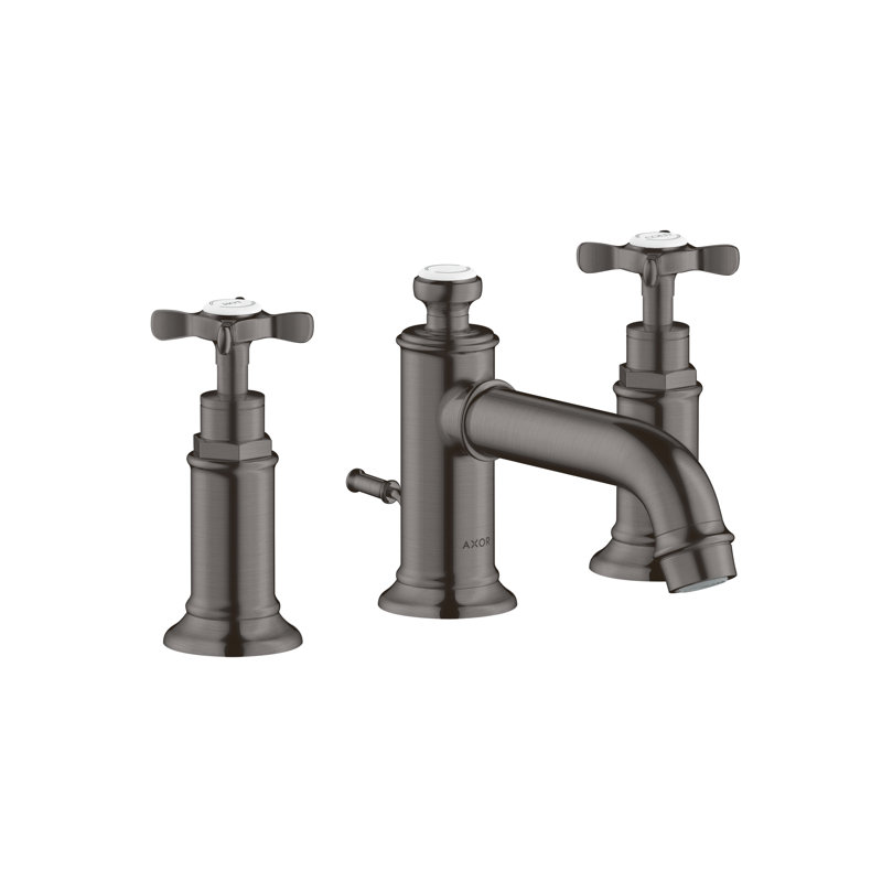 Montreux 4.88" Widespread Bathroom Faucet, Brushed Black Chrome, Cross