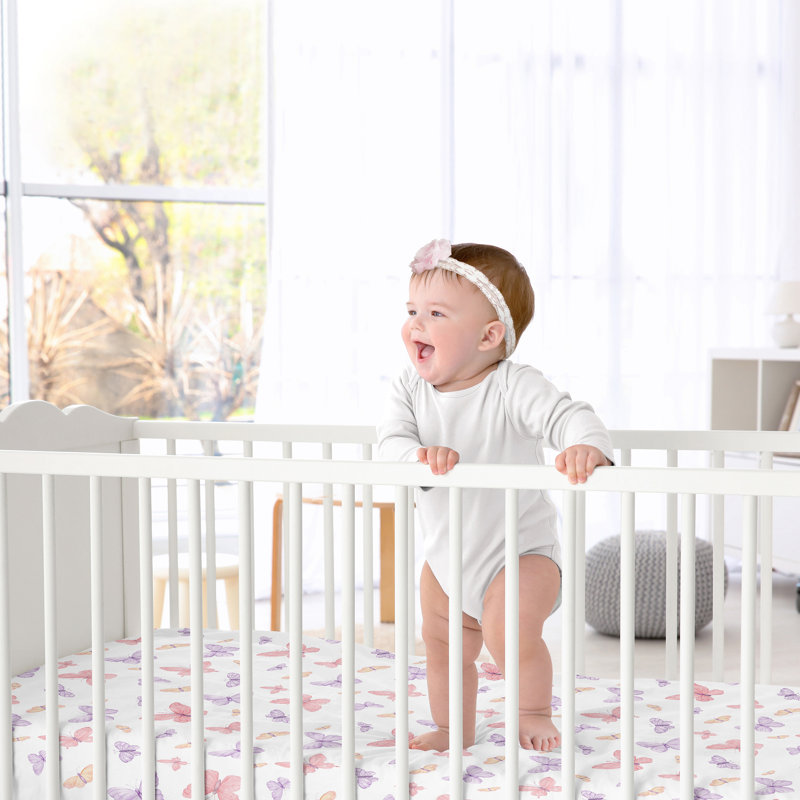 Drap-housse pour lit de bébé Butterfly