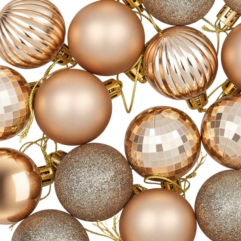 4cm Polystyrene Bauble, Rose Gold