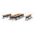 Tables Training Meeting Seminar Classroom 10Pc Beech Folding Industrial Caster Z-Base. Tables Connect.  Modesty Panel, Shelf, Power+Usb Outlet. Fold+Nest For Storage (Seating Not Included).