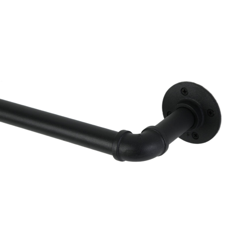 Tringle à rideaux noire pour fenêtre noir mat, 72" - 144"