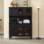 Buffet en bois massif noir-72635711