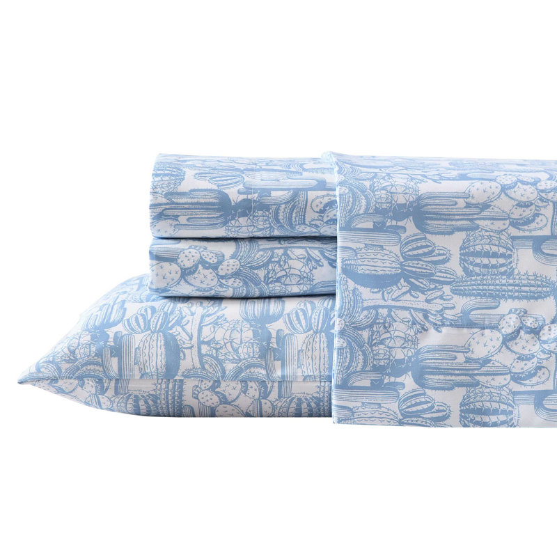Wrangler Printed Cozy Novelty Sheet Sets, Twin Sheet Set with 1 Pillowcase, Blue