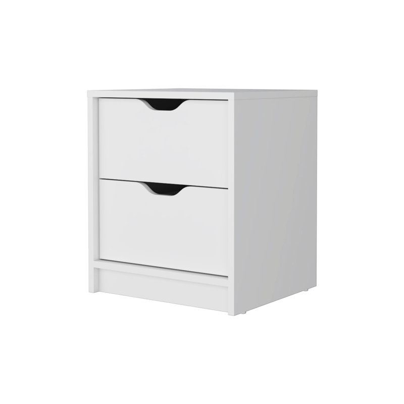 Chambre à coucher 2 - Table de chevet blanche - Améliore la gestion du rangement et offre amplement d'espace pour les objets personnels
