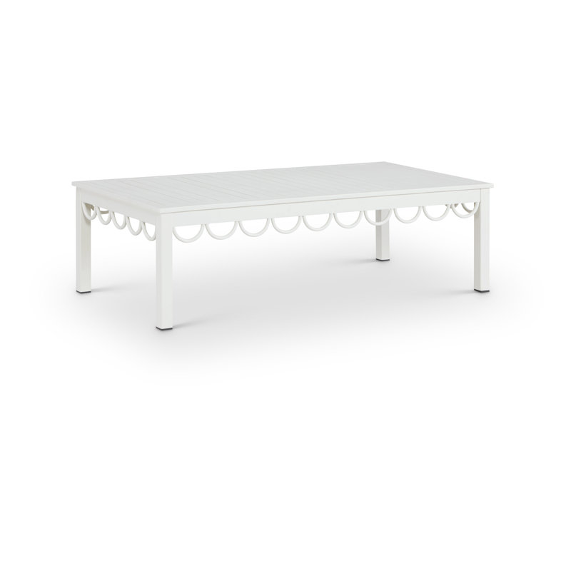Table basse d'extérieur en aluminium Portofino, Blanc