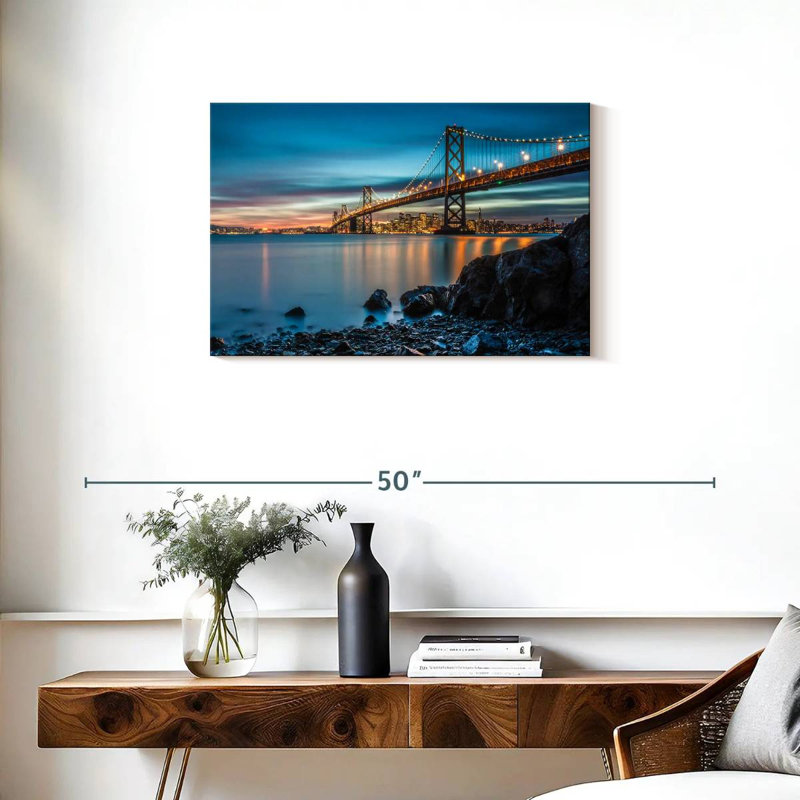 Lilie Oakland Bay Bridge At Dusk, 20" H x 30" W