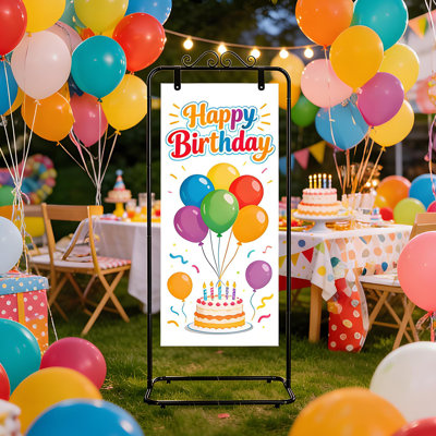 Support réglable pour enseignes de bienvenue - hauteur de 54 po et 69 po | Porte-affiche robuste en métal pour mariage, anniversaire, fête, livre d'or | Comprend 2 paires de sangles en cuir (noir